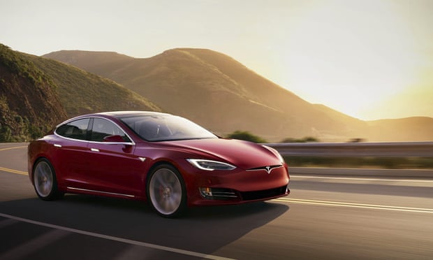 Tesla on dramatic road