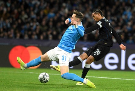 João Pedro scores Chelsea’s winning goal against Napoli.