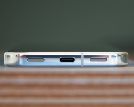 The USB-C port of the Google Pixel 11 Pro.