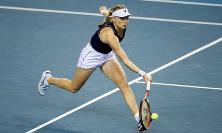 Harriet Dart lunges for a shot during her victory against Australia’s Ajla Tomljanovic.