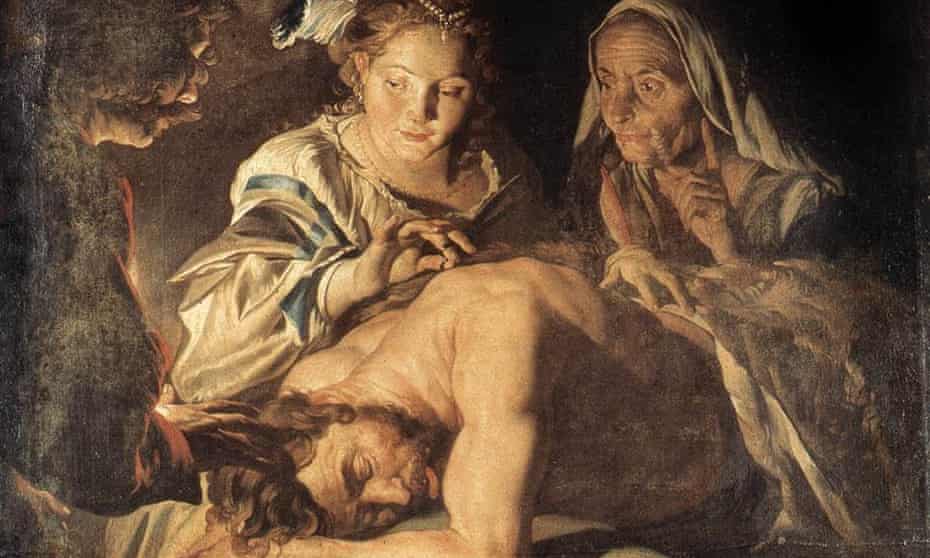 Painting: Samson and Delilah by Matthias Stom, 1630s