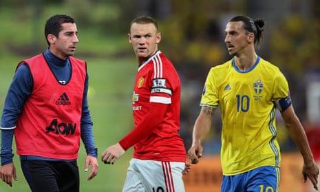 Henrikh Mkhitaryan, Wayne Rooney and Zlatan Ibrahimovic