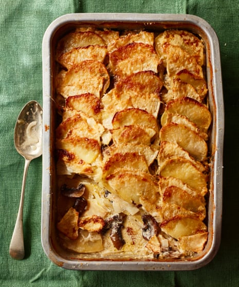 Thomasina Miers' recipe for celeriac, potato and mushroom gratin