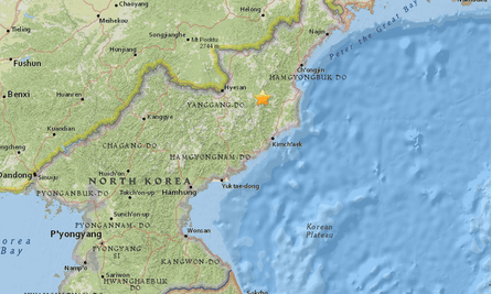 The United States Geological Survey has pinpointed an ‘explosion’ in the north-east of the country.