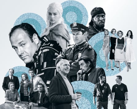 HBO illustration of characters from shows.