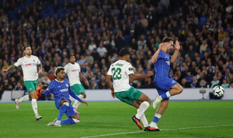 Georginio Rutter (second left) slots home for his second, and Brighton’s third goal of the game.