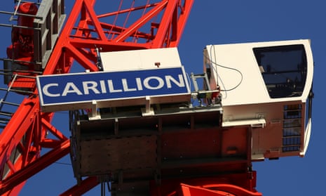 A crane on a Carillion construction site
