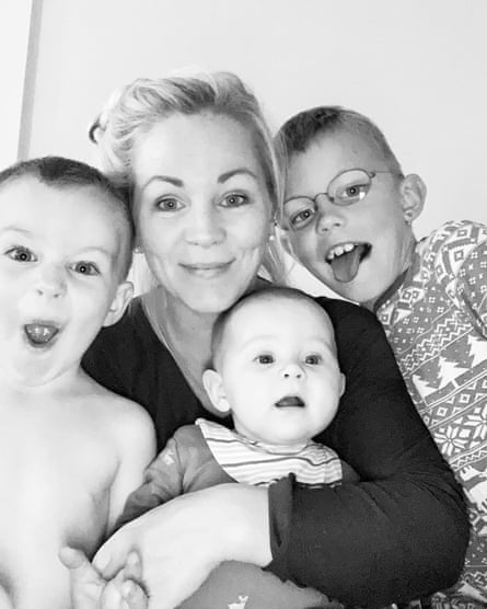 Kristín María Birgisdóttir and her three children