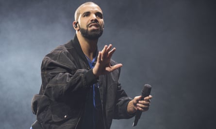 Canadian rapper Drake on stage
