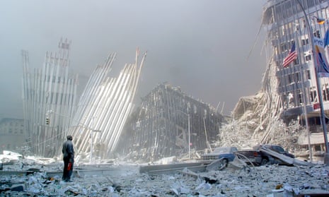 11 September 2001: the scene in lower Manhattan following the collapse of the first of the World Trade Center towers.