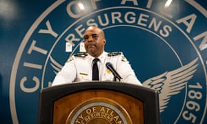 Atlanta deputy chief Charles Hampton speaks at a news conference on March 18.