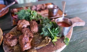 Shashlik in Vladivostok, Russia.