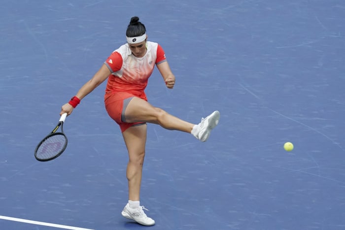 Iga Swiatek beats Ons Jabeur in US Open women’s final – as it happened | US Open Tennis 2022 5 Ons Jabeur volleys the ball away in disappointment.