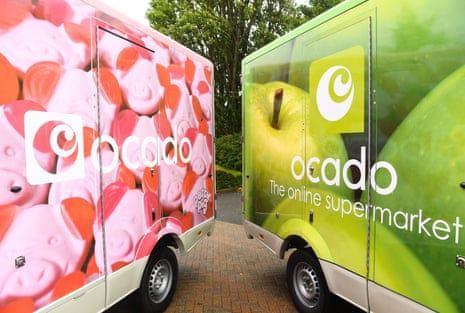Ocado delivery vans.