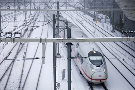A train arrives at Arnhem Central station after an IT outage at NS (Dutch Railways).