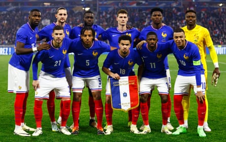The France team that faced Germany on Saturday night.