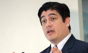 Carlos Alvarado, President of Costa Rica, at a news conference in San Jose, Costa Rica, on March 16, 2020.