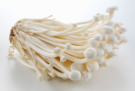 ‘A bit wormy and weird’ … a bunch of enoki mushrooms.