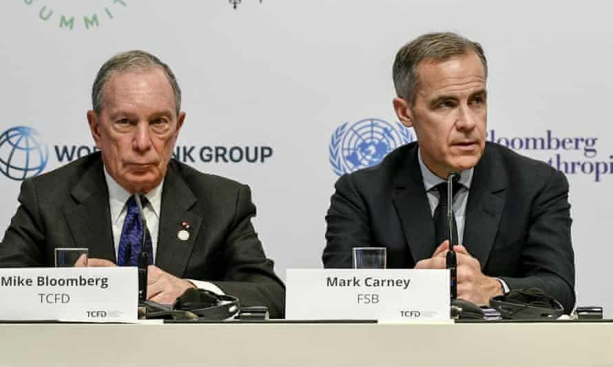 Michael Bloomberg, left, and Mark Carney.
