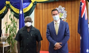 Australia news live updates: Marise Payne won’t be drawn on whether Liberals should dump Katherine Deves; PM to name health minister 2 Manasseh Sogavare and Zed Seselja