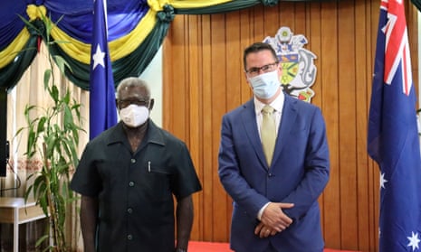Solomon Islands prime minister Manasseh Sogavare met Australia’s minister for the Pacific Seselja last week.