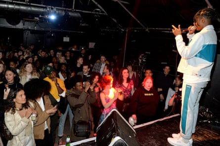 Rapper Flohio performing at Corsica Studios in 2017.