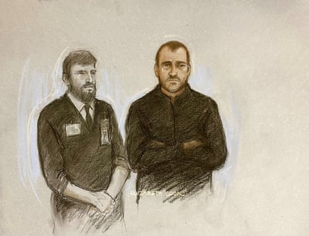 Court artist sketch of Philip Young