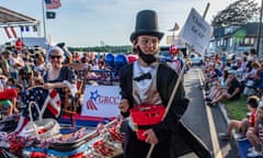 A person dressed as Abraham Lincoln