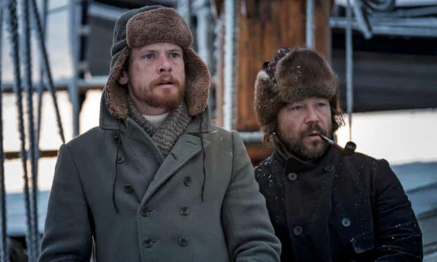 From left to right, Jack O'Connell as Patrick Sumner and Stephen Graham as Captain Brownlee in The North Water.