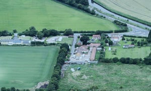 An aerial photo of the Drinsey Nook Traveller site in Lincolnshire