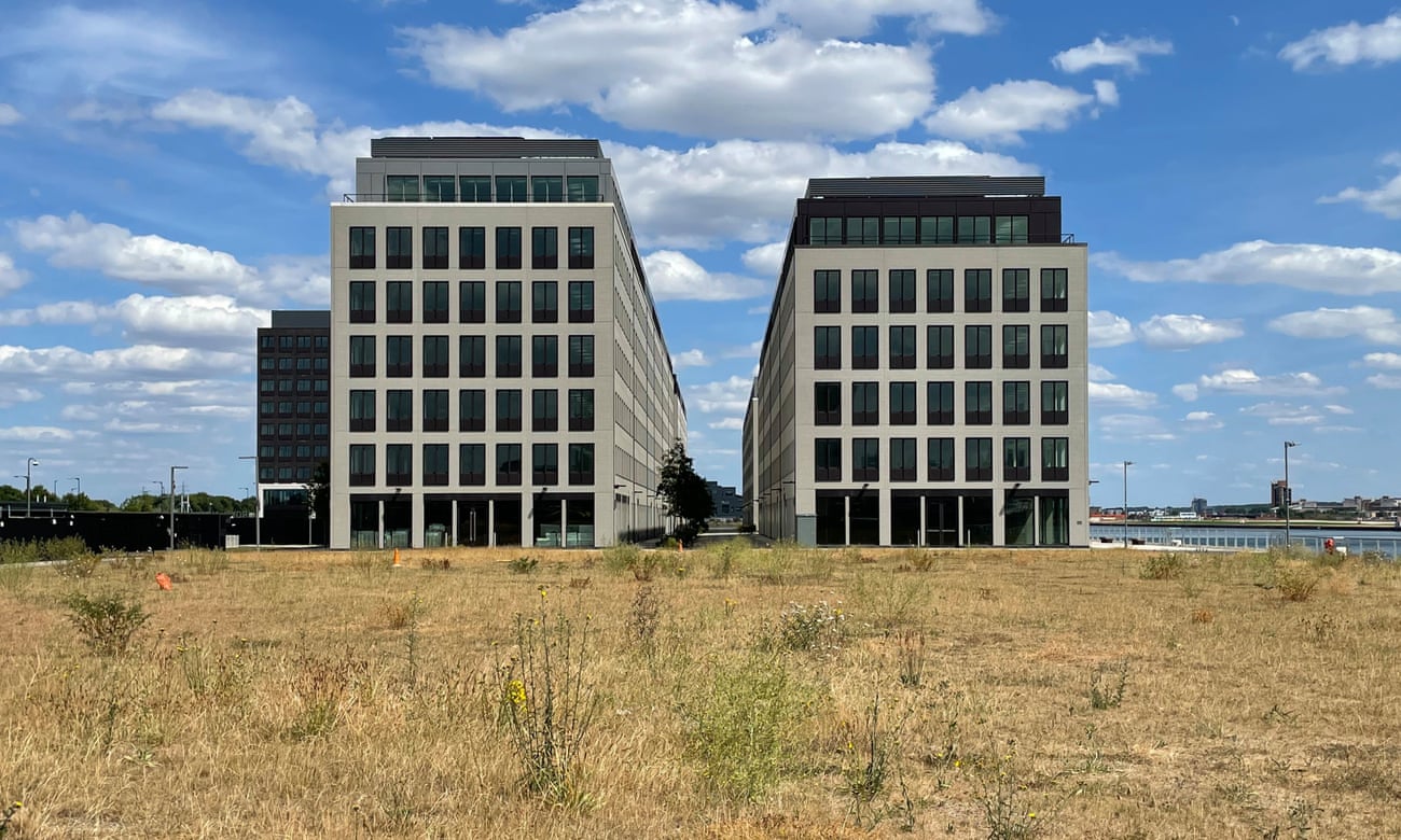 Empty office blocks at Chinese developer ABP's Asian Business Park development at Royal Albert Dock, London, in July 2022.