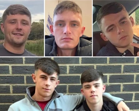 The five young people who were killed, clockwise from top left, Jacob Matusiak, Michael Robert Cahill, Makai Saddington, Cole Worthy and Theo Rae