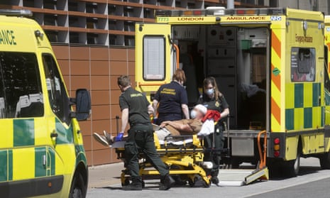 Ambulances at Whitechapel hospital, east London