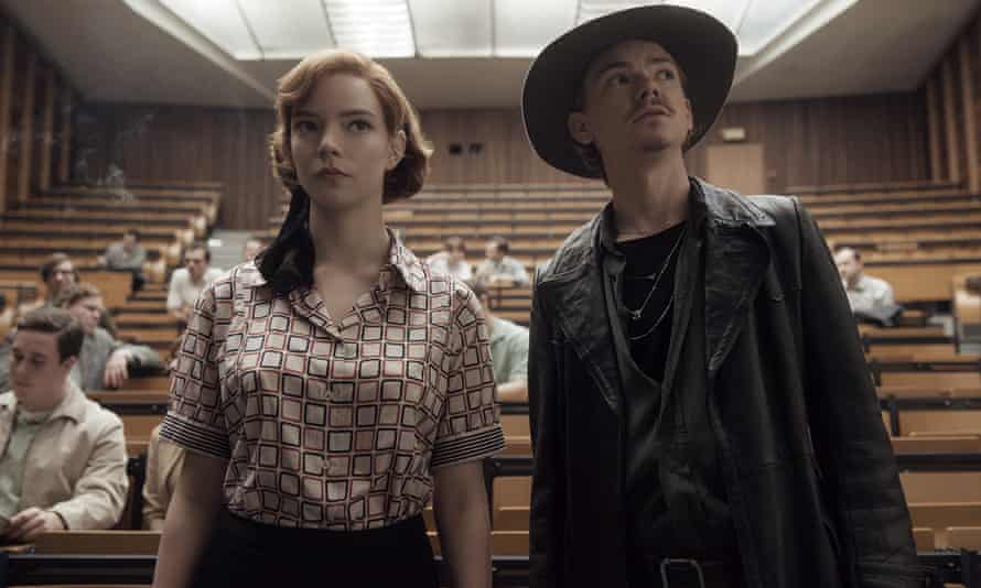 Brodie-Sangster, right, with Anya Taylor-Joy in The Queen’s Gambit.