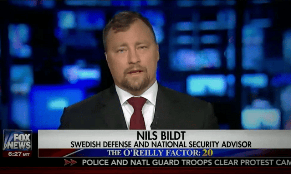 Nils Bildt appears on Fox News on Thursday 23 February billed as ‘national security advisor’.