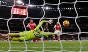 Arsenal v Liverpool Premier League match<br>Mo Salah scores the 2nd Liverpool goal during the Premier League match between Arsenal and Liverpool at the Emirates Stadium on October 27th 2024 in London (Photo by Tom Jenkins)