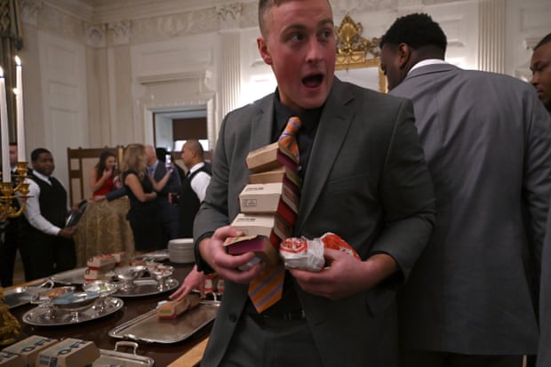 The State Dining Room resembled a fast food restaurant as the players hastily selected their meals