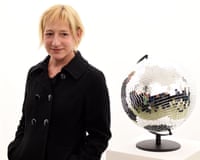 Ceal Floyer at an exhibition of her work at the Lisson Gallery Milan in 2014.