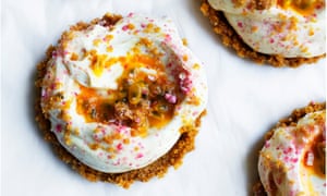 ‘You don’t even need an oven’: passion fruit and cardamom yogurt tarts.