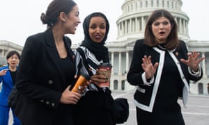 New Democrats at the Capitol last week. From left, Alexandria Ocasio-Cortez, Ilhan Omar and Haley Stevens.