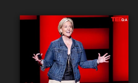 Brené Brown giving her TEDx talk on vulnerability in 2010.