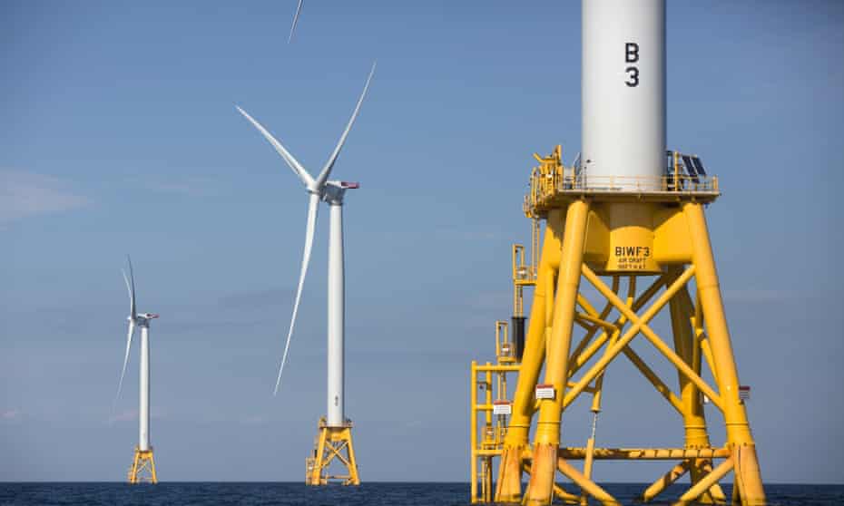 Turbines off Block Island, south of Rhode Island.