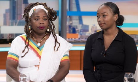Ngozi Fulani, the founder of the charity Sistah Space, with Djanomi Headley on ITV’s Good Morning Britain.
