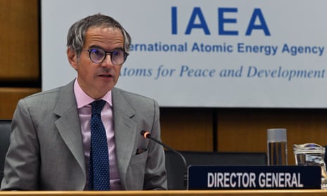 Rafael Grossi, director general of the International Atomic Energy Agency, speaks at a special meeting of the IAEA Board of governors in Vienna, Austria, on 11 April 2024.