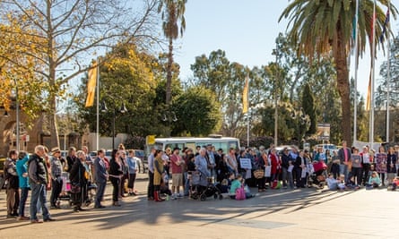 A climate demonstration in Wagga Wagga before the council voted to declare an emergency