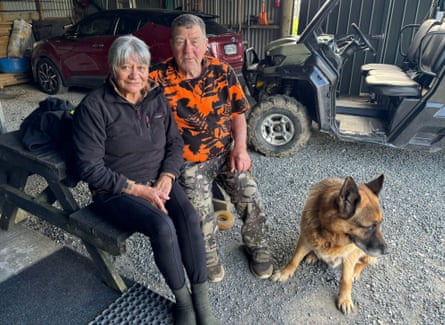 Warren and Gayle Keegan at the campground they run in Marokopa