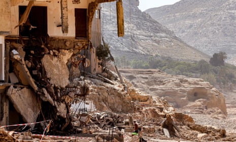 A destroyed building in the Libyan city of Derna after deadly flash floods