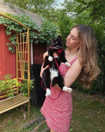 Outside with Tux during one of his walks