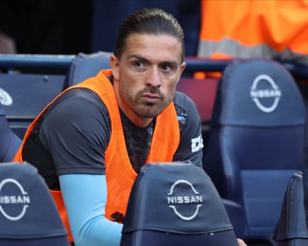 Jack Grealish of Manchester City on the bench