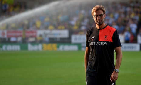 Jürgen Klopp prior to Liverpool’s 5-0 victory over Burton Albion on Tuesday. The Merseysiders were excellent, something that was far from the case when they faced Burnley three days earlier